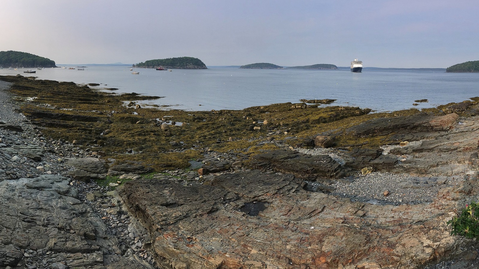 Bar Harbor shoreline and waterfront setting in Maine