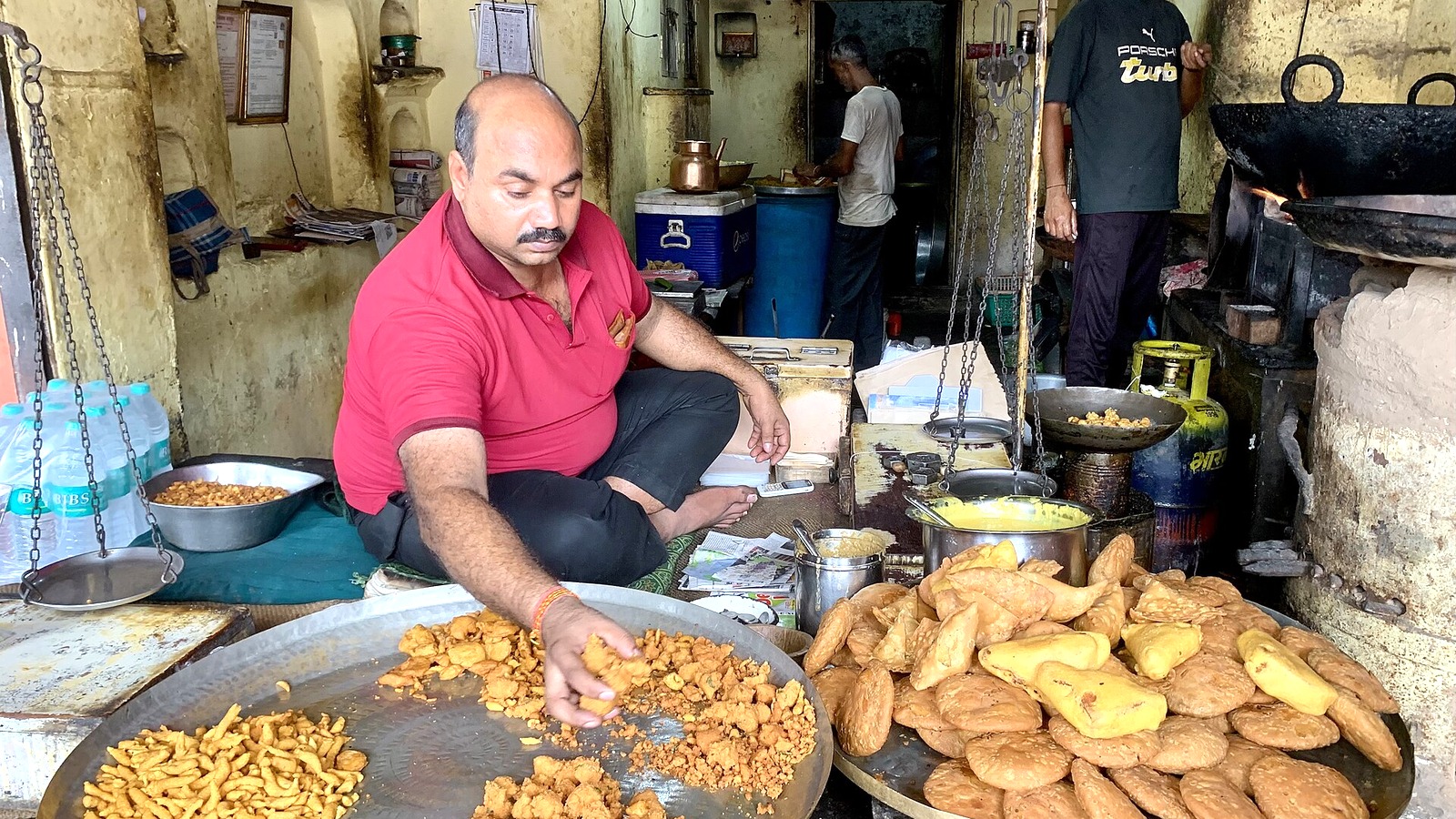 Jaipur street-food vendor and counter