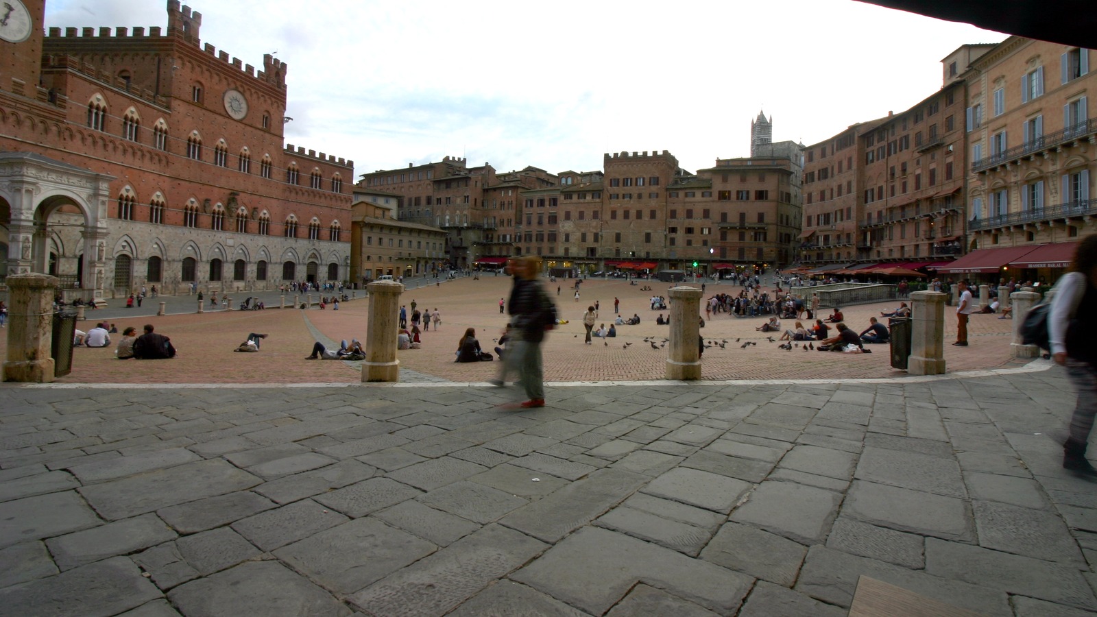 View across Piazza del Campo from a restaurant in Siena