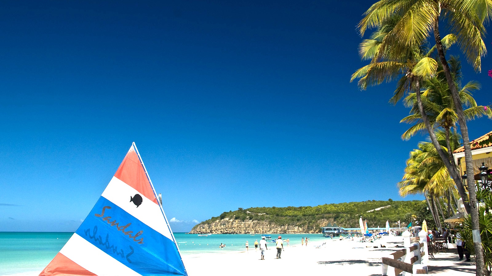 Turquoise water and beach at Dickenson Bay Antigua