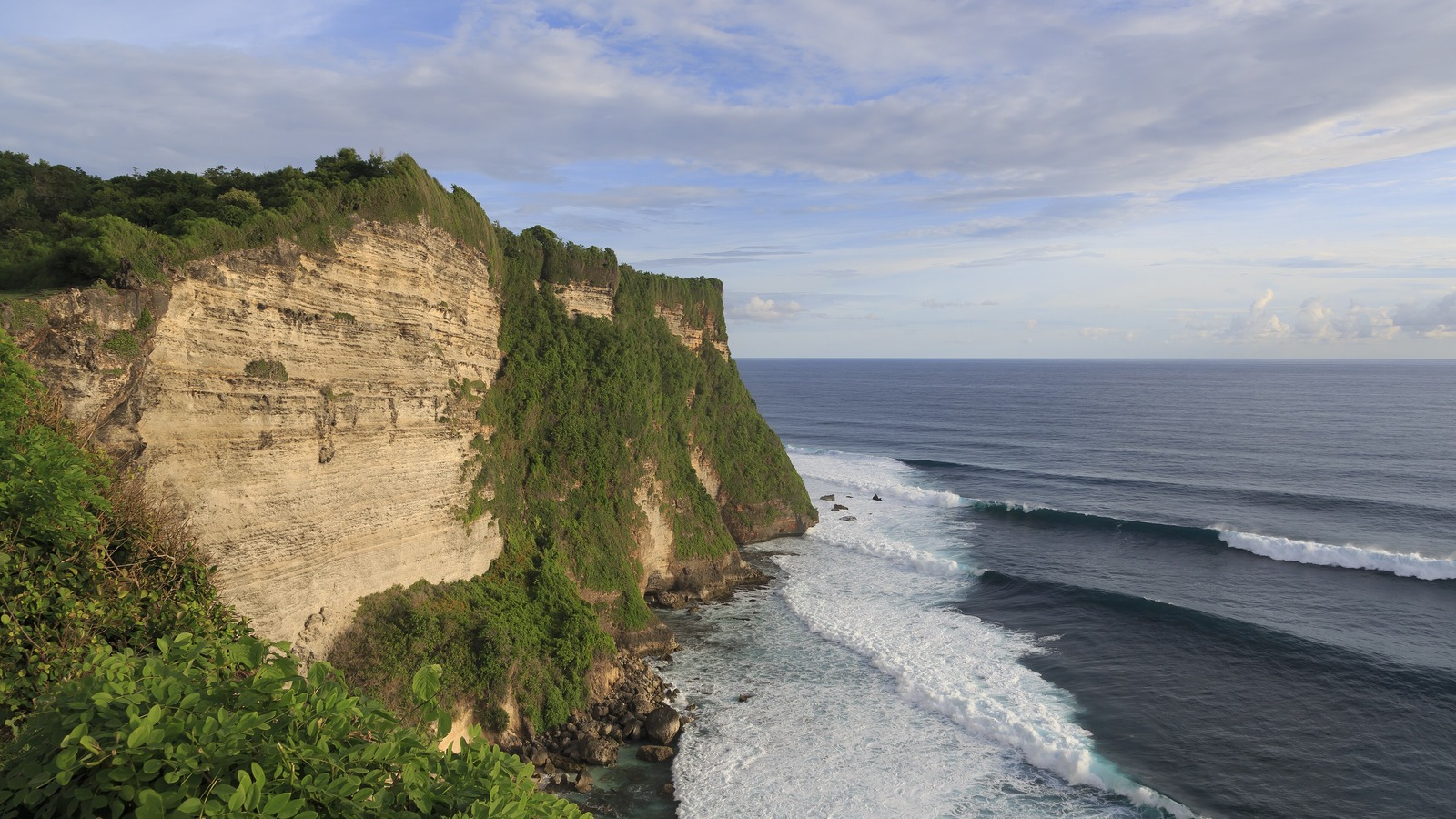 Bright cliff and beach view in Uluwatu Bali