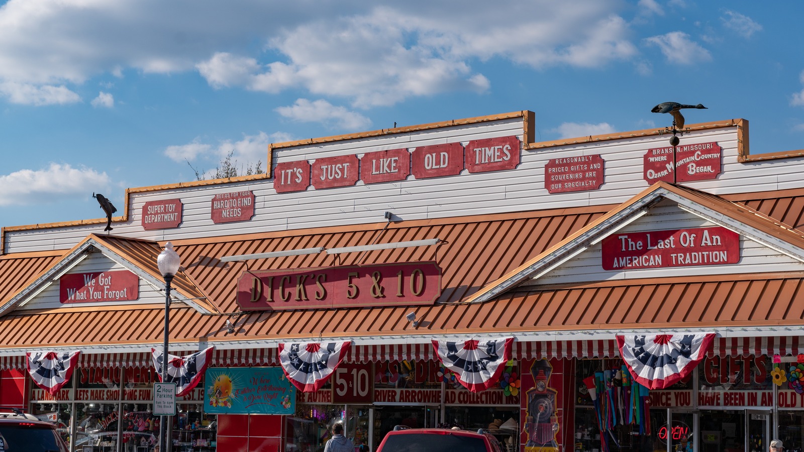 Colorful shopfront in Historic Downtown Branson Missouri