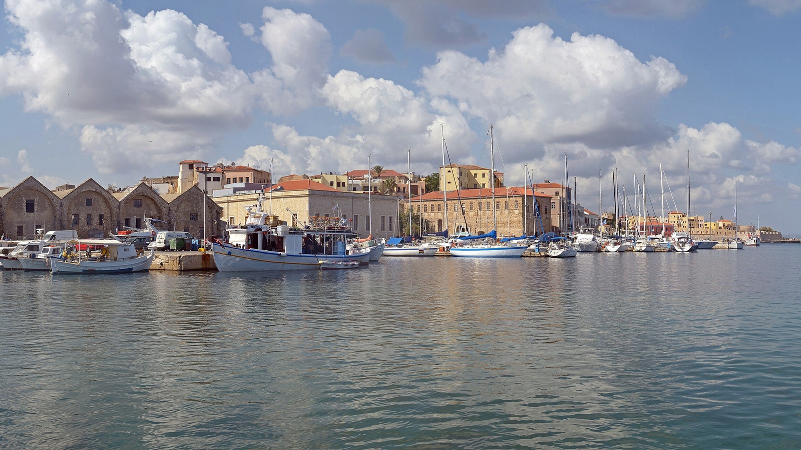 Venetian shipyards and lighthouse in Chania's Old Town harbour