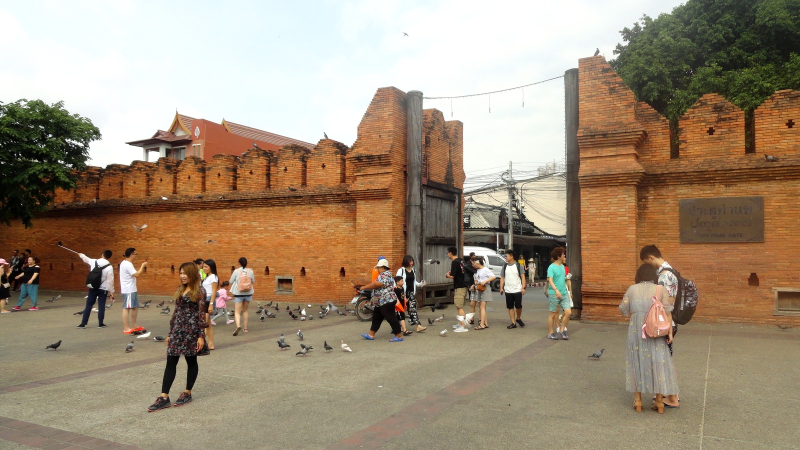 Tha Phae Gate and historic brick walls in Chiang Mai