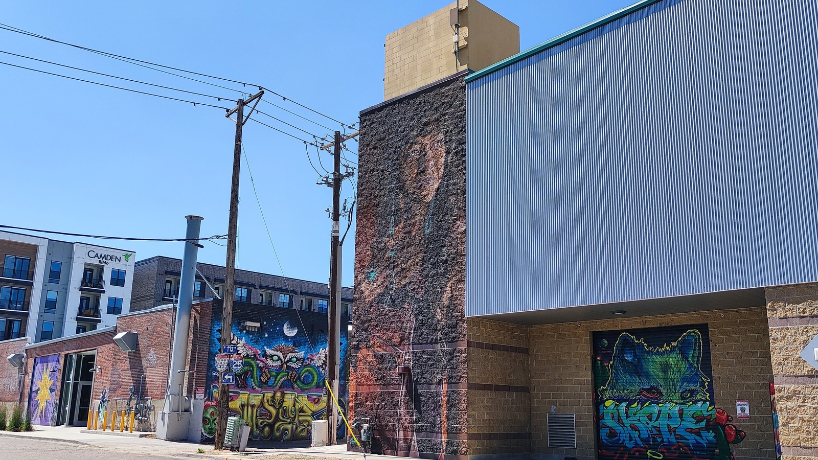Murals and streets in Denver's RiNo Art District
