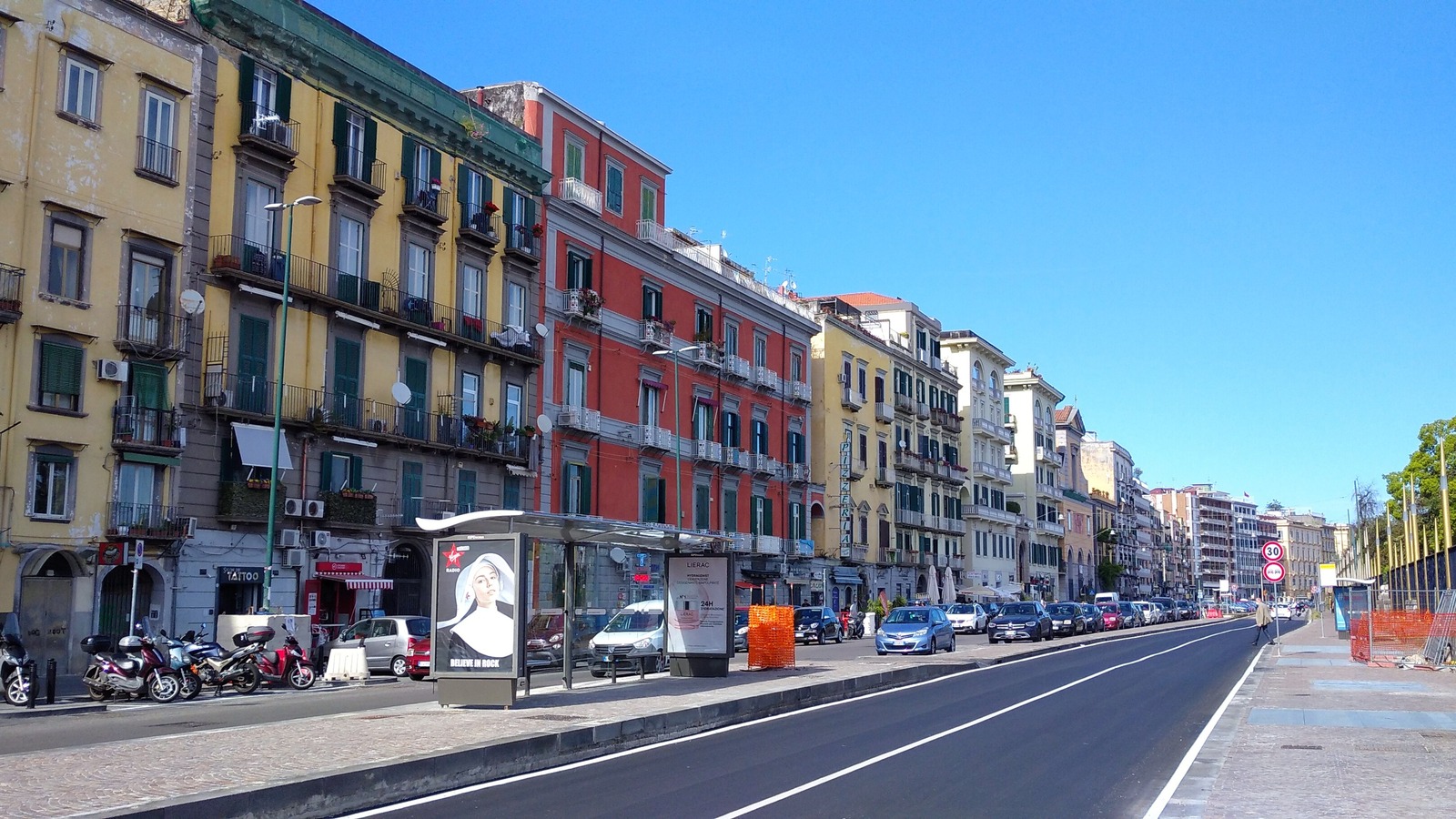 Naples seafront near Chiaia in daylight