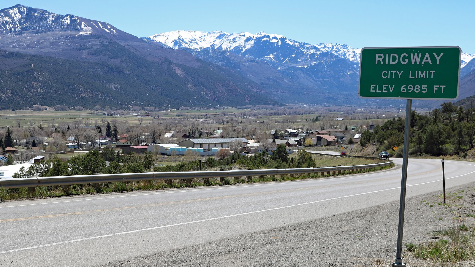 Ridgway and the surrounding valley in Colorado