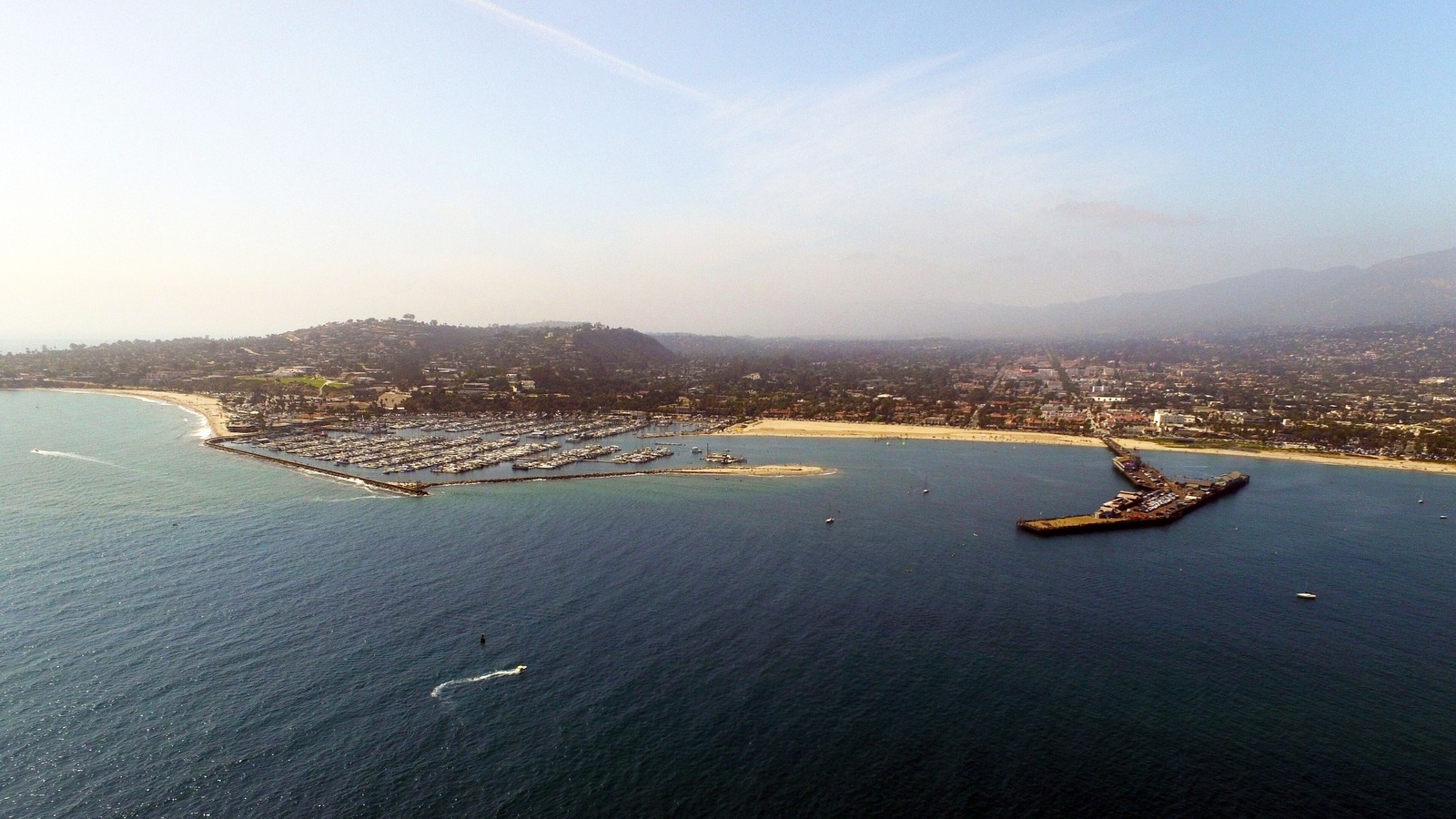 Sunny Santa Barbara Harbor and West Beach