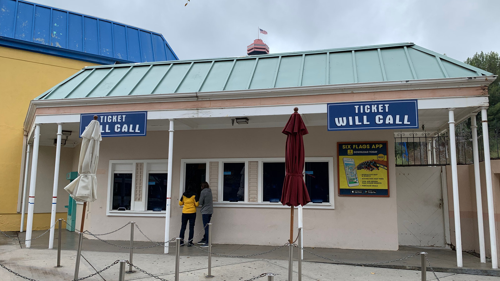 Ticket Will Call at Six Flags Discovery Kingdom used to explain the Vallejo approach and hotel decision geography