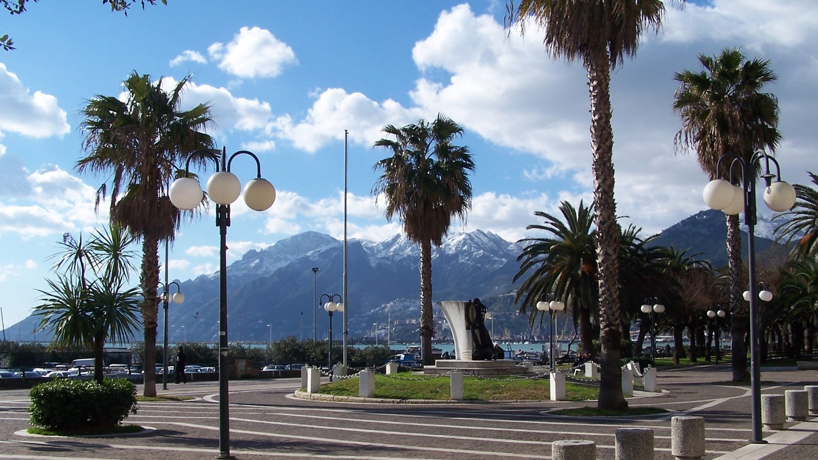 Salerno waterfront and ferry harbor