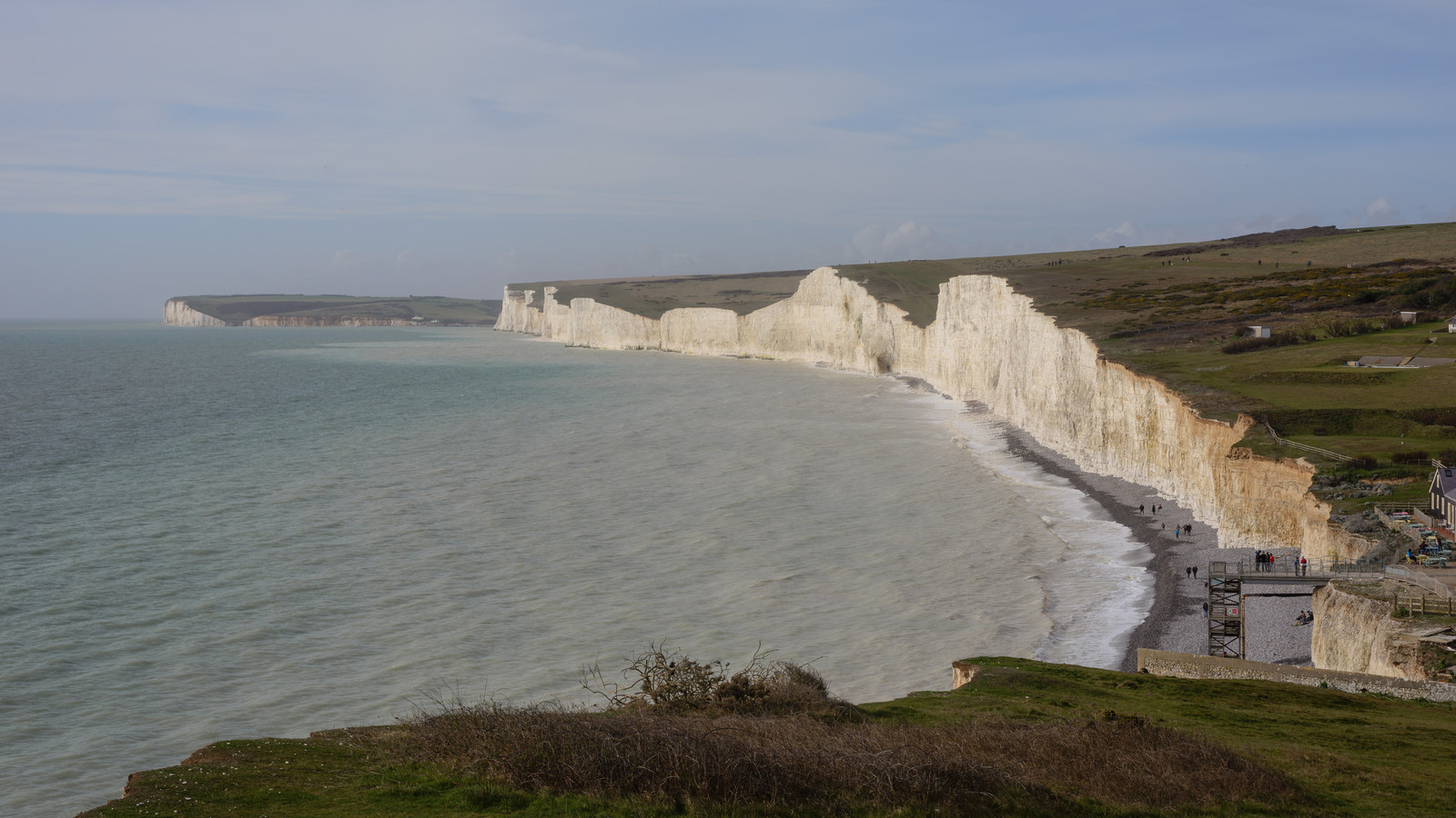 Seven Sisters cliffs and coastal grassland in East Sussex.