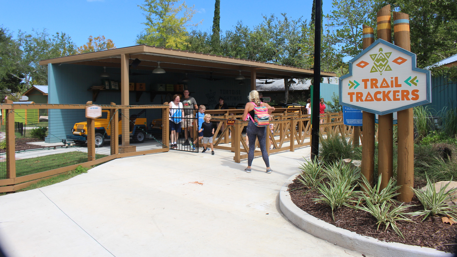 Trail Trackers children's ride entrance at Wild Adventures