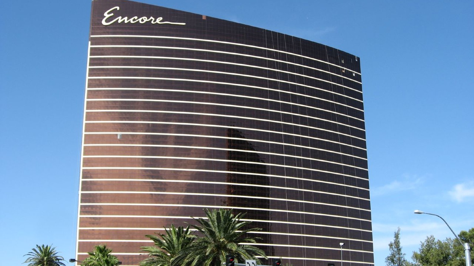 Historical Encore hotel tower exterior from 2008; not a current entrance or meeting-room map.
