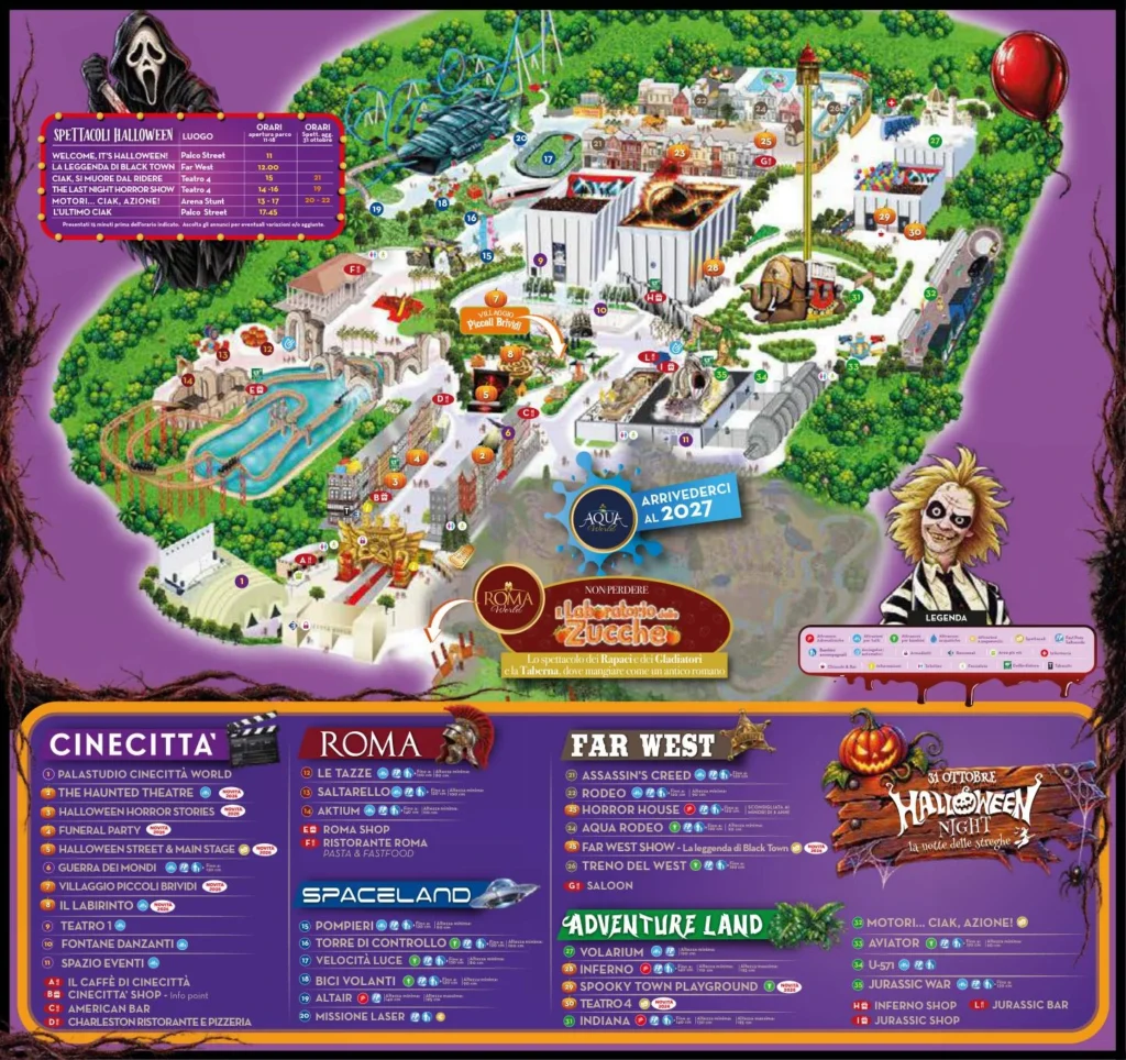 Cinecittà World complete operator map sheet