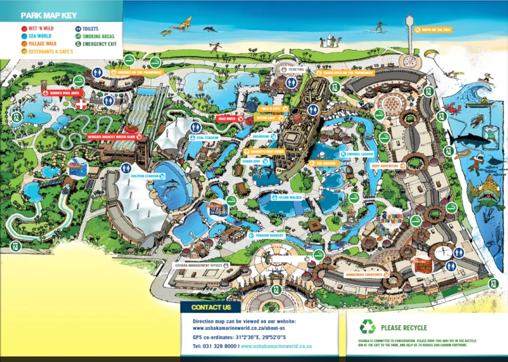 uShaka Marine World illustrated map overview