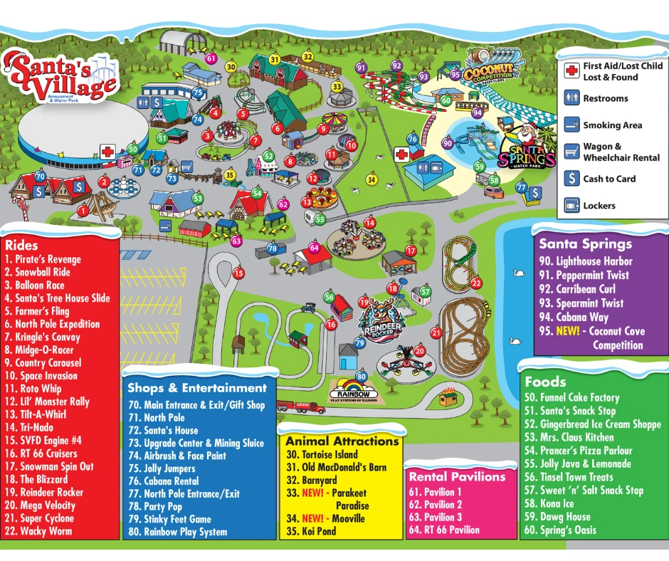Santa’s Village East Dundee complete map sheet