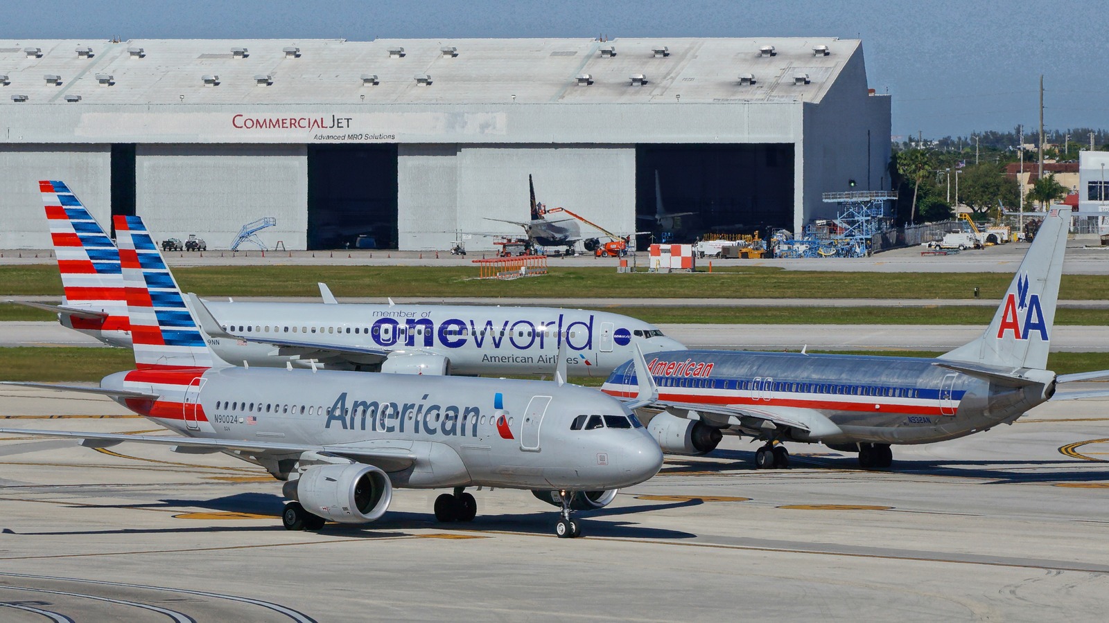American Airlines passenger jets on the ramp at Miami International Airport, the hub for the St. Kitts winter frequencies