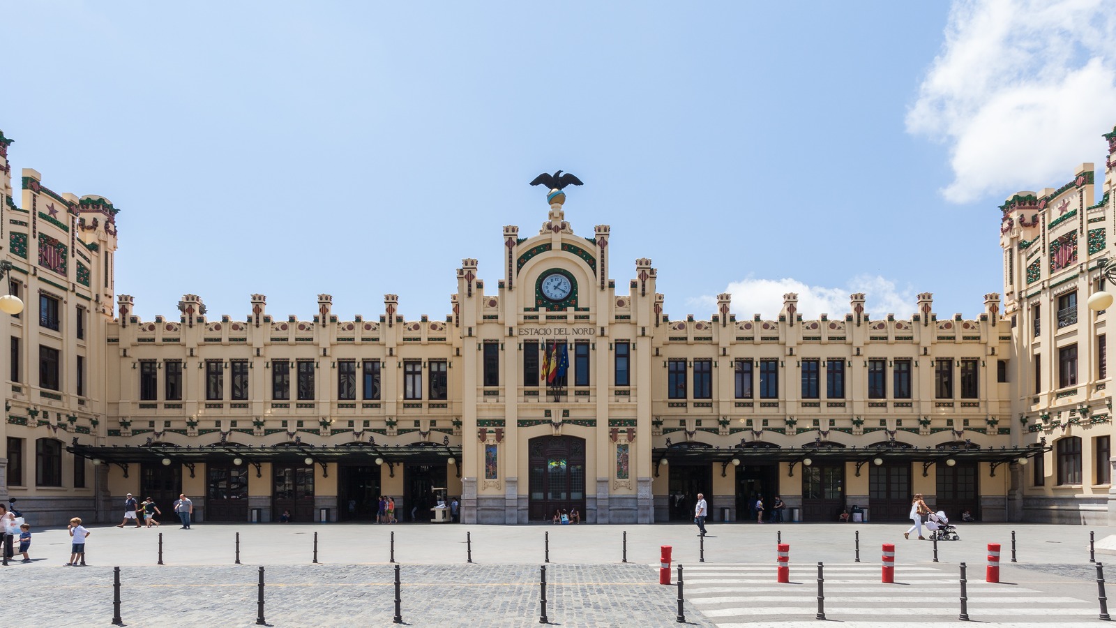 Daytime exterior of Valencia Nord railway station, the Cercanias hub for the city
