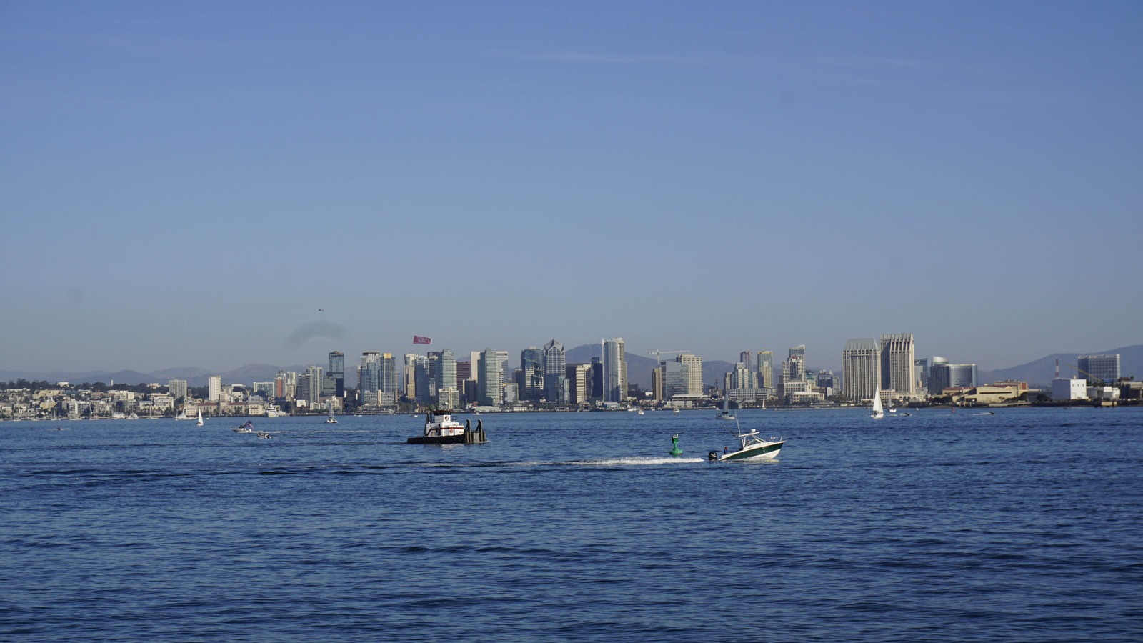 San Diego skyline across the bay in daylight, photographed in May 2025