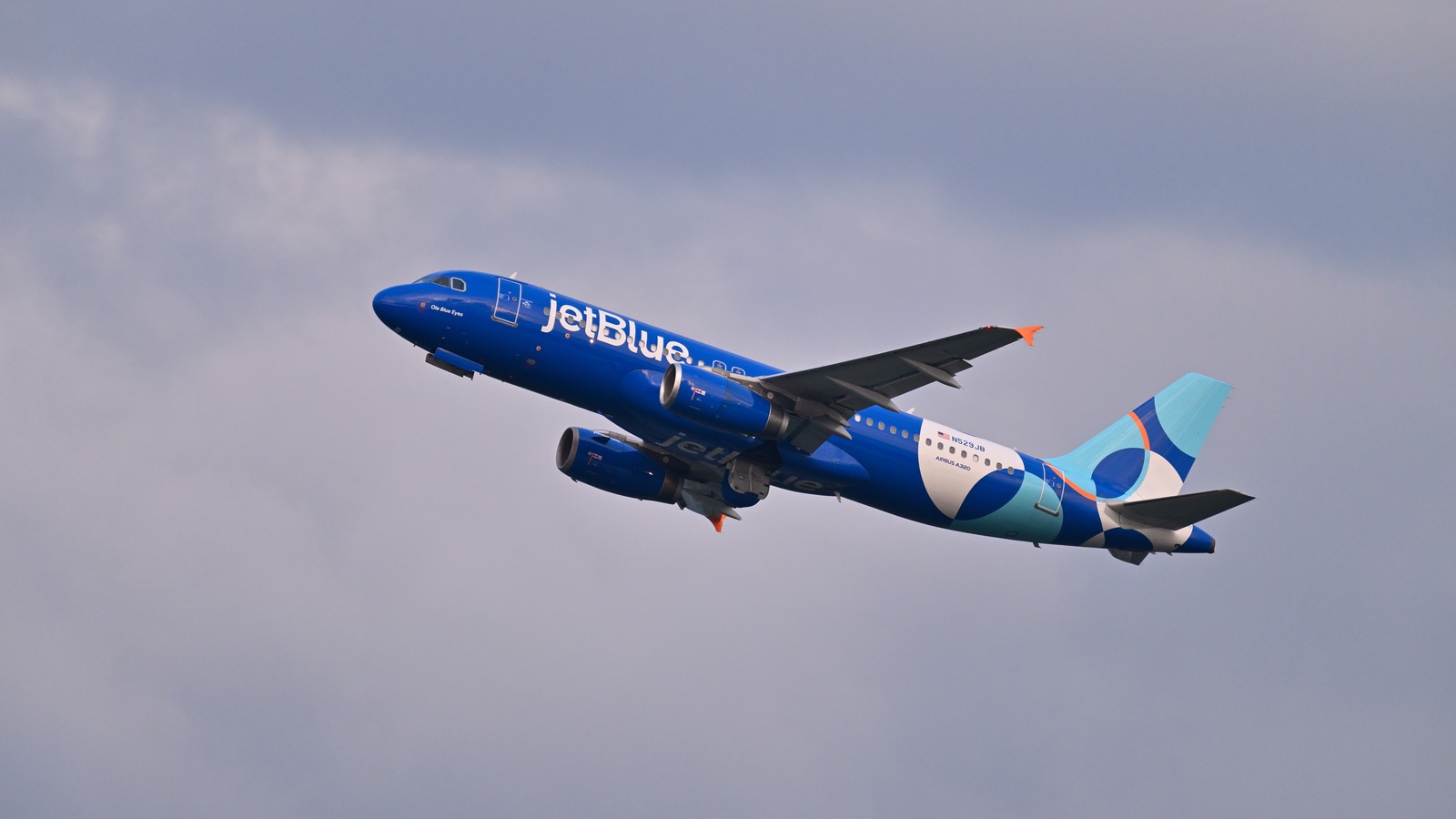 JetBlue Airbus A320 aircraft departing Boston Logan Airport in July 2026