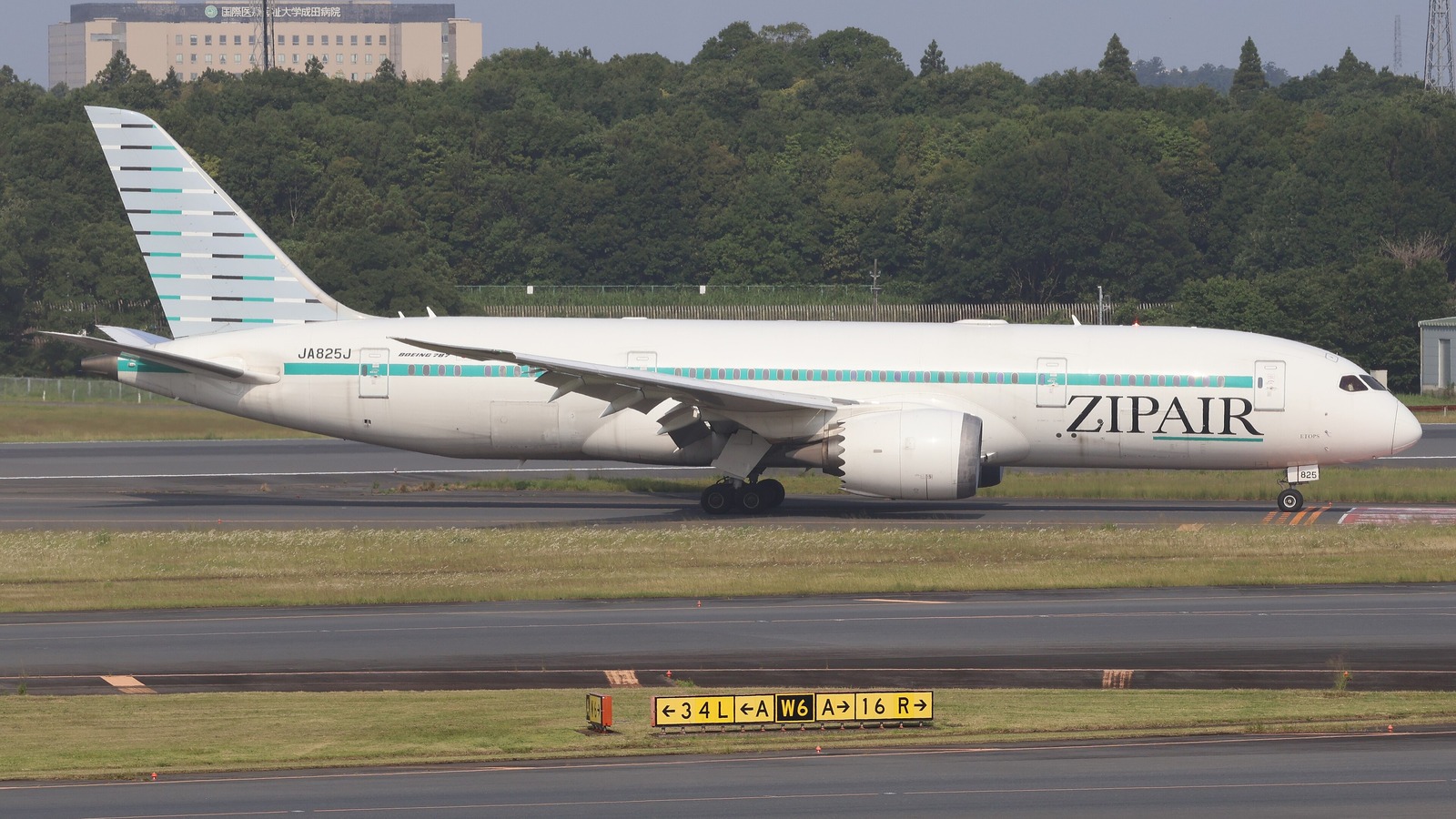 ZIPAIR Tokyo Boeing 787-8 JA825J taxiing at Narita International Airport
