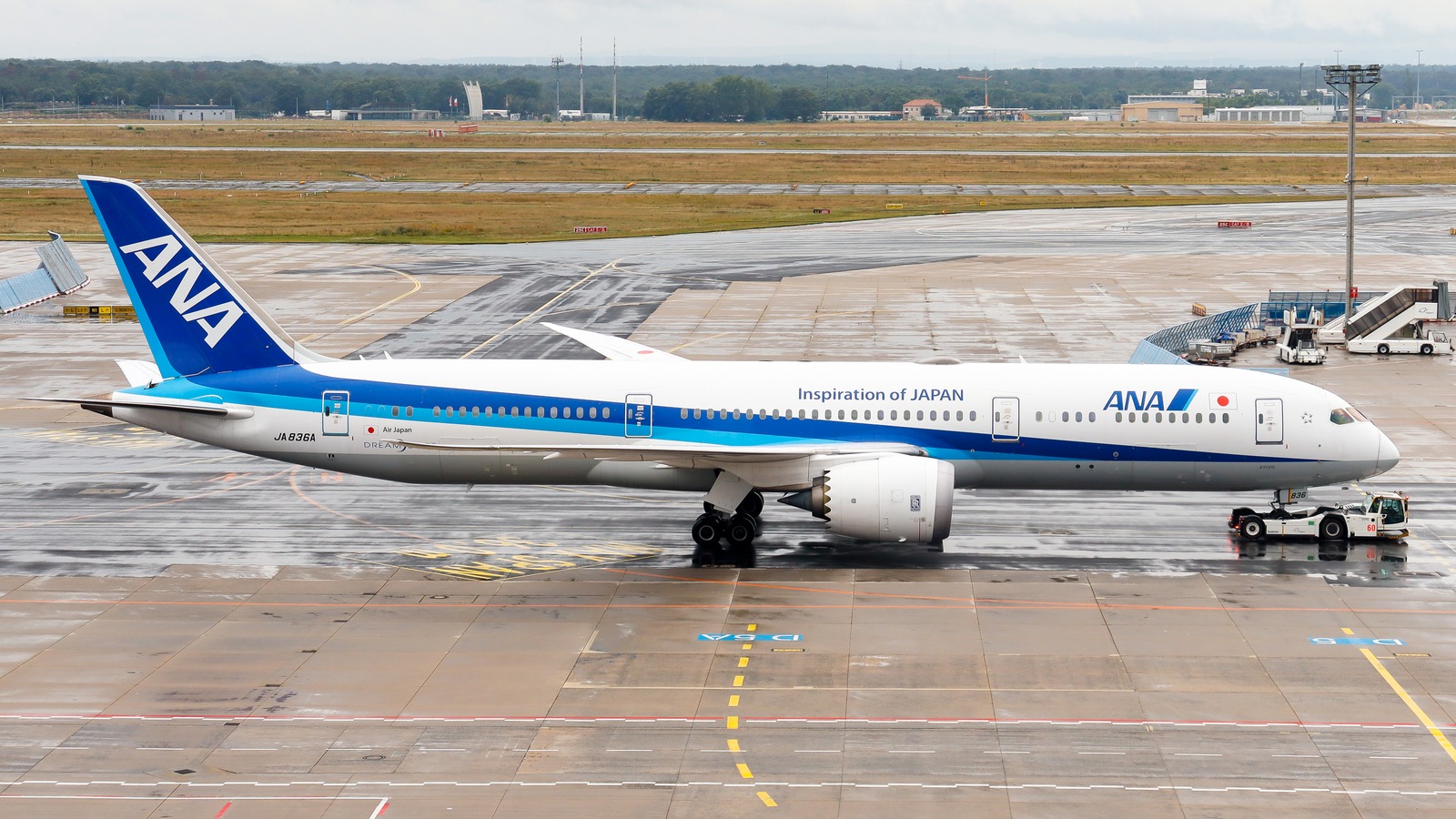 ANA Boeing 787-9 JA836A on the apron at Frankfurt Airport