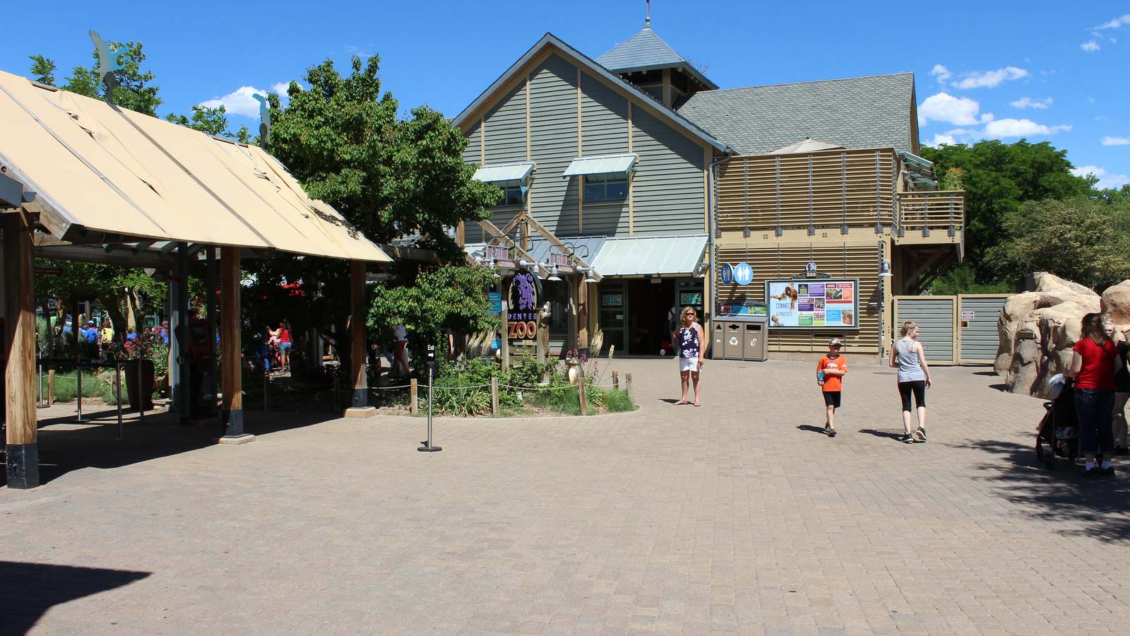 The entrance plaza at Denver Zoo in City Park, Denver