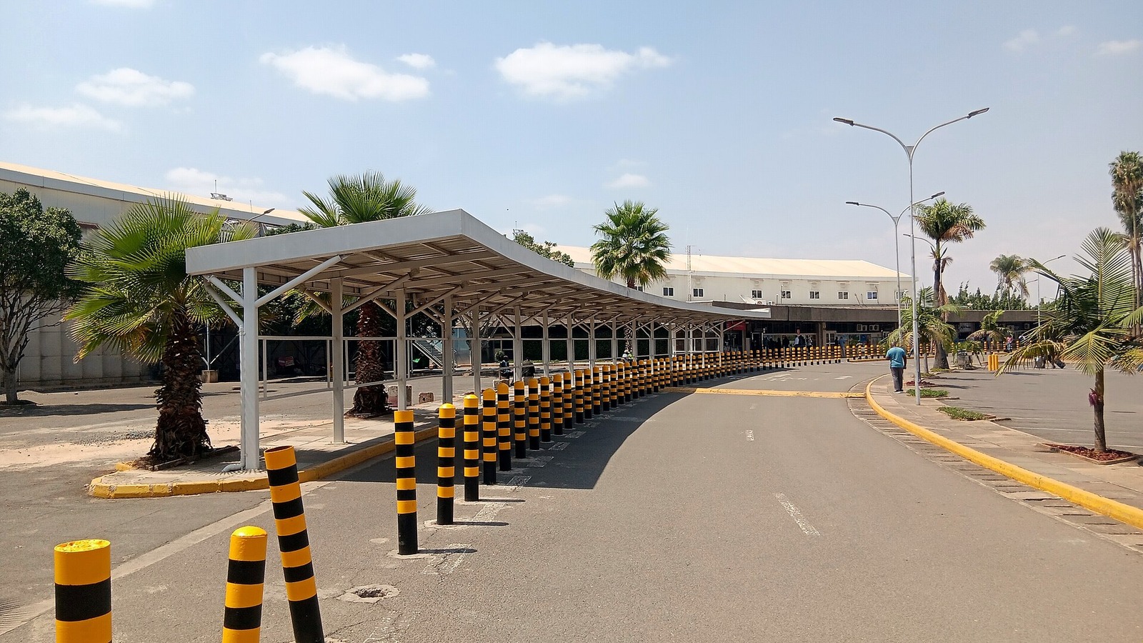 The terminal approach road and covered walkway at Jomo Kenyatta International Airport in Nairobi in an August 2025 file photo