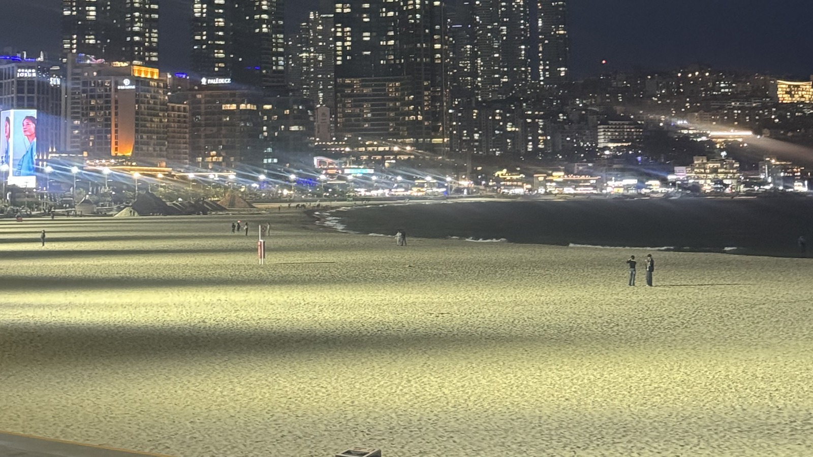 Haeundae Beach and Busan waterfront at night, photographed April 30, 2026; destination context, not the October K-Tour Pass launch or an included attraction