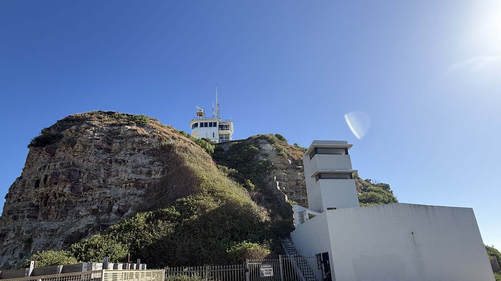 Nobbys Lighthouse on Nobbys Head at the entrance to Newcastle Harbour in New South Wales