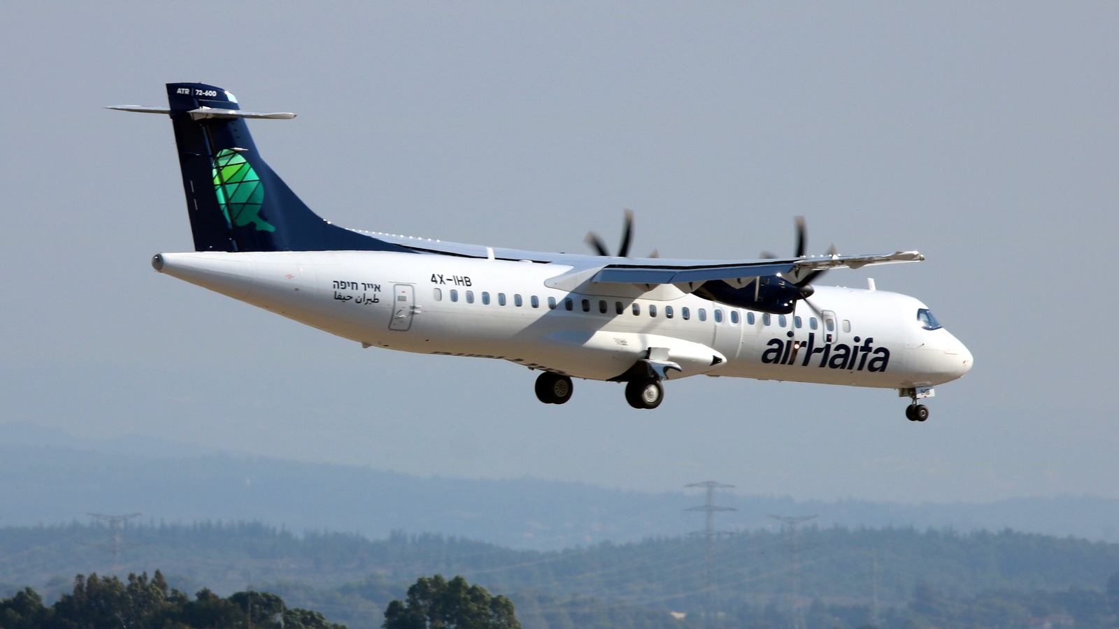 Air Haifa ATR 72-600 4X-IHB on approach to land at Ben Gurion Airport