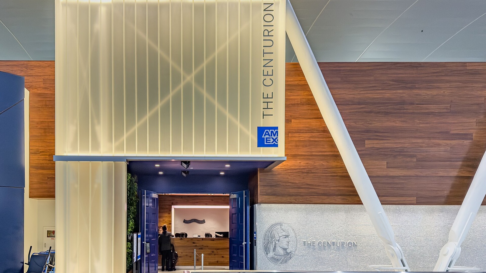 Entrance to The Centurion Lounge at New York JFK Terminal 4; the Philadelphia lounge is not shown