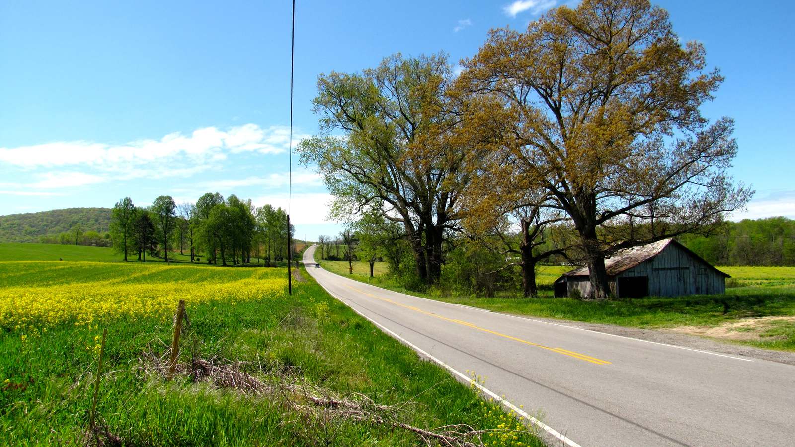 State Route 127 between Viola and Hillsboro in Coffee County, Tennessee, a two lane rural highway through farmland