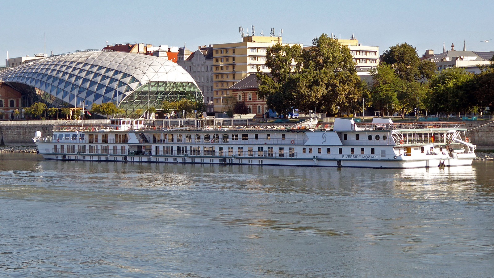 Riverside Mozart in Budapest in September 2024, historical fleet context rather than Riverside Mahler or a 2028 voyage