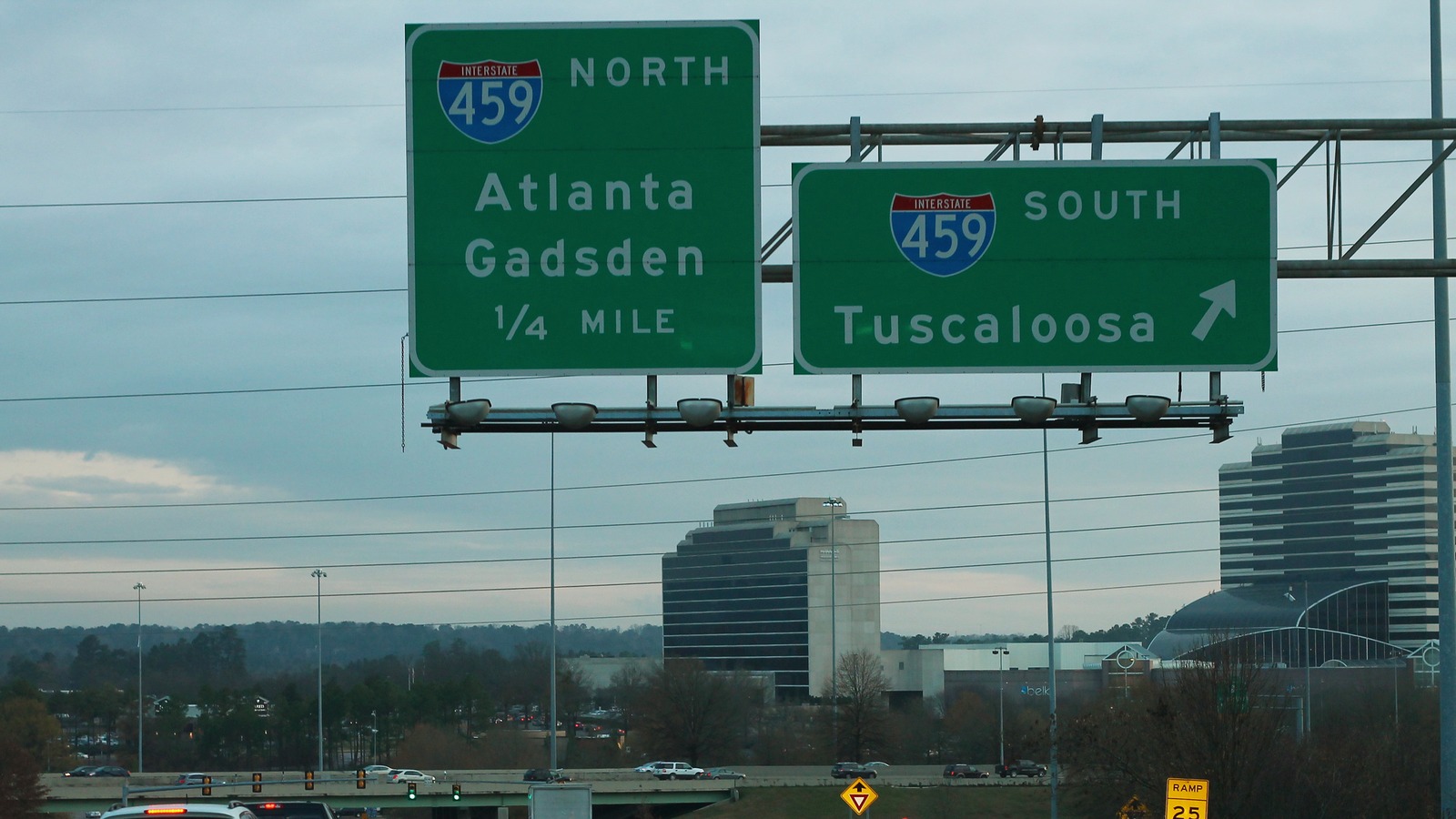 Daytime view of I-459 interchange ramps at Hoover Alabama near US-31