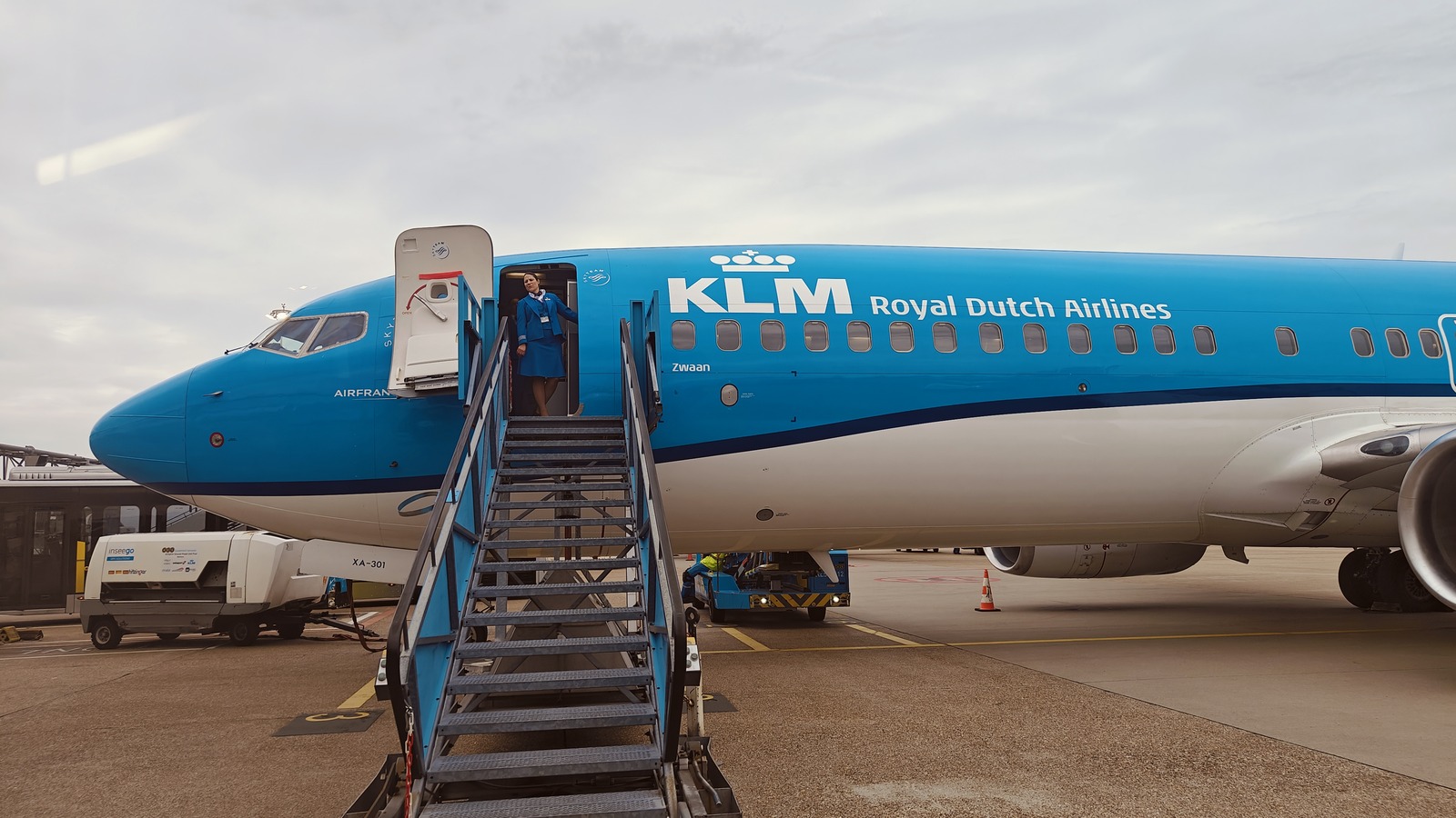 KLM Boeing 737-800 aircraft parked at Amsterdam Schiphol Airport