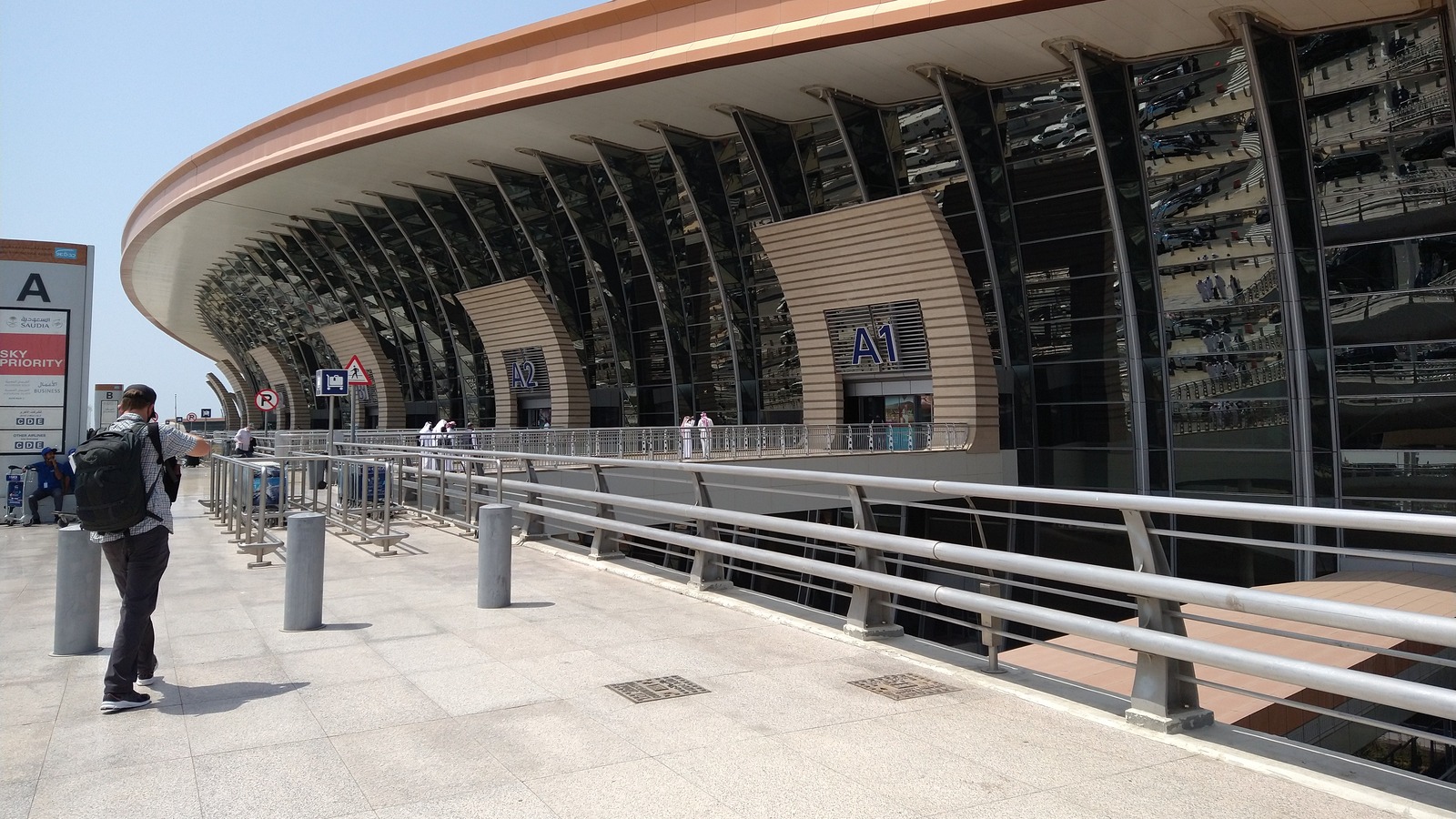 Daytime exterior view of King Abdulaziz International Airport in Jeddah