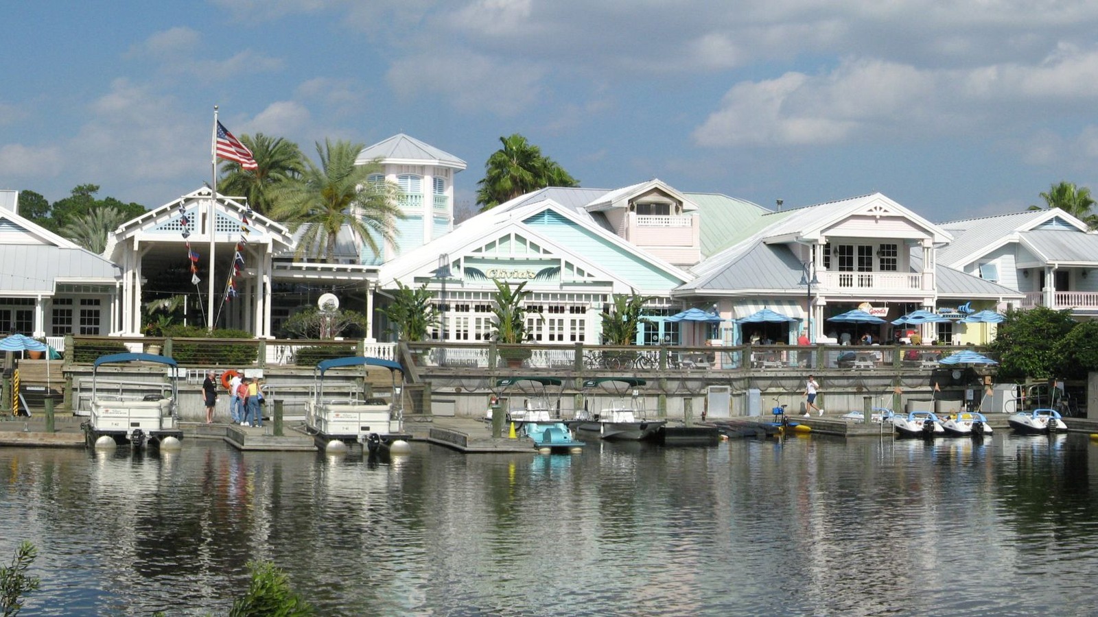 Buildings and grounds at Disney's Old Key West Resort under a clear sky