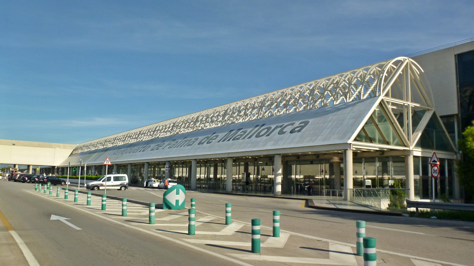 Exterior of Palma de Mallorca Airport Terminal C on a clear day