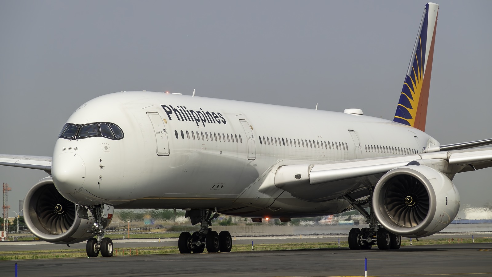 Philippine Airlines Airbus A350 on the airport tarmac in daylight