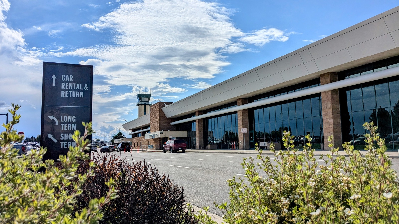 Billings Logan International Airport terminal exterior and control tower