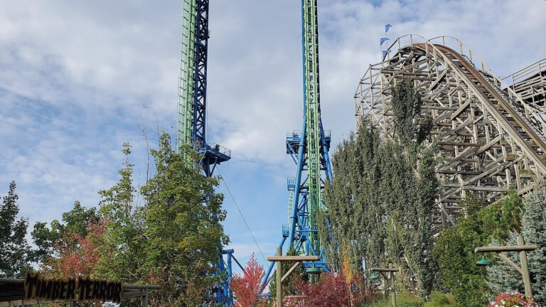 Aftershock and the wooden coaster at Silverwood Theme Park