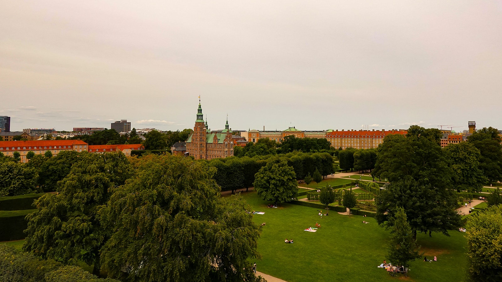 Rosenborg Castle framed within King’s Garden in central Copenhagen