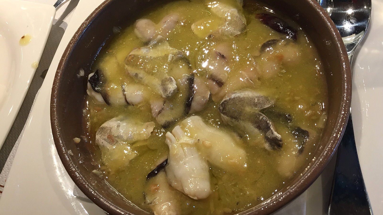Kokotxas cooked al pilpil in Bilbao